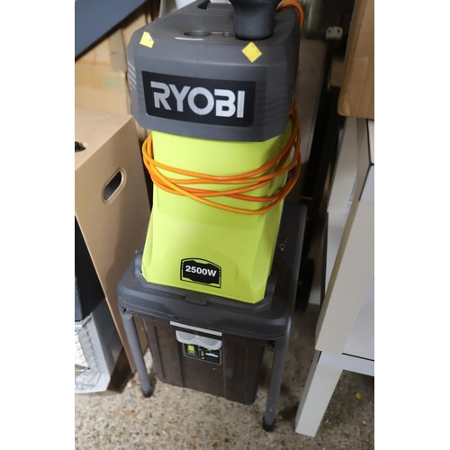 134 - Ryobi 2500w garden shredder - warranted until 12 noon Tuesday following the above sale