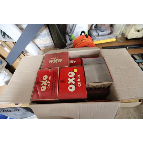 141 - Box of Oxo cube tins