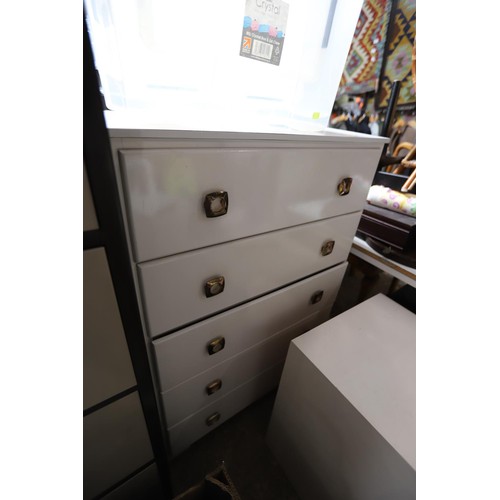 183 - 5 drawer chest & bedside cabinet