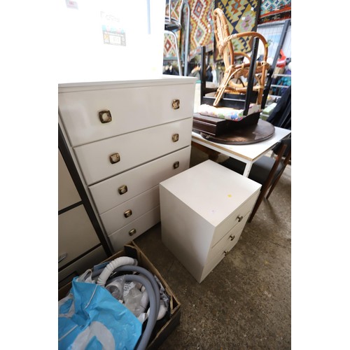 183 - 5 drawer chest & bedside cabinet