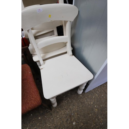 195 - 4 white chairs