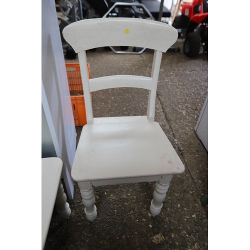 195 - 4 white chairs