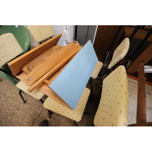 198 - 4 Bourne chairs & drop leaf kitchen table