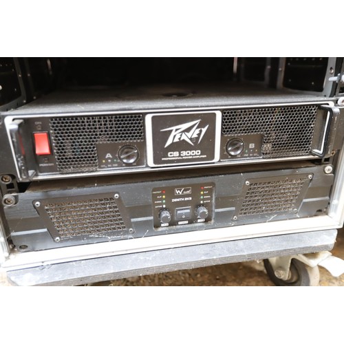 204 - Audio equipment, incl Peavey, Zenith, Citronic - in aluminium transport case, etc