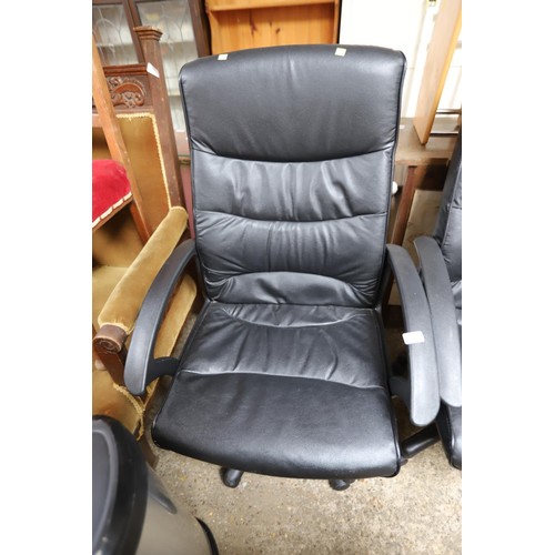 210 - Black leather office chair