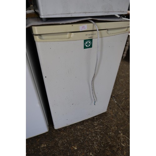 232 - Frigidaire under counter fridge - to be rewired & tested by a qualified electrician