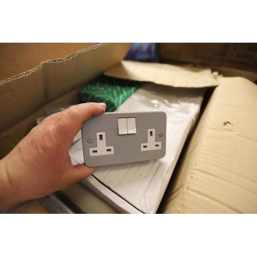 244 - Box of various plug sockets, etc