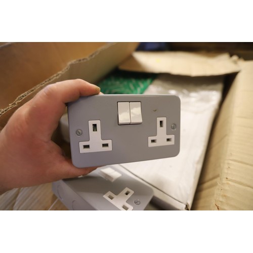 244 - Box of various plug sockets, etc