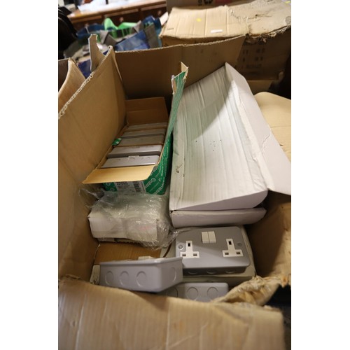 244 - Box of various plug sockets, etc