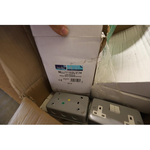 244 - Box of various plug sockets, etc