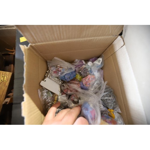 251 - 2 boxes of craft items - jewellery, buttons, etc