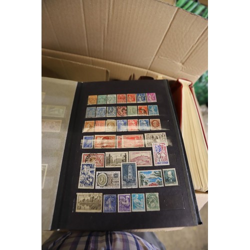 278 - Box of stamp albums, stock books - worldwide