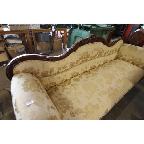 546 - Victorian mahogany scroll arm sofa