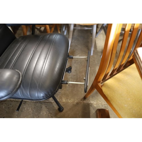 548 - Black leather designer armchair