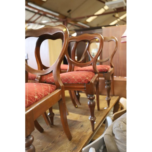 553 - Set of 6 Victorian balloon back dining chairs