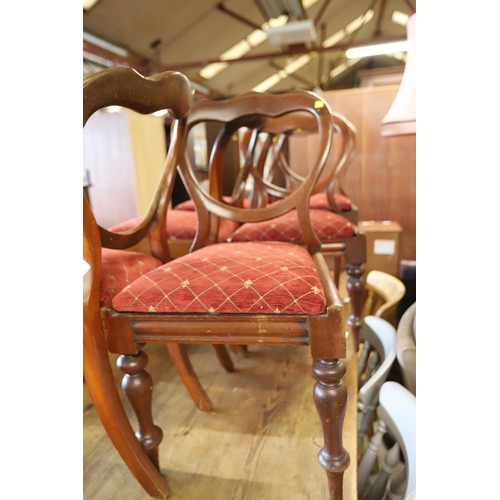 553 - Set of 6 Victorian balloon back dining chairs