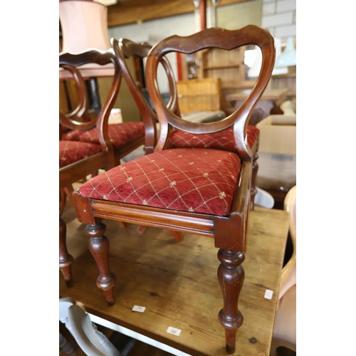 553 - Set of 6 Victorian balloon back dining chairs