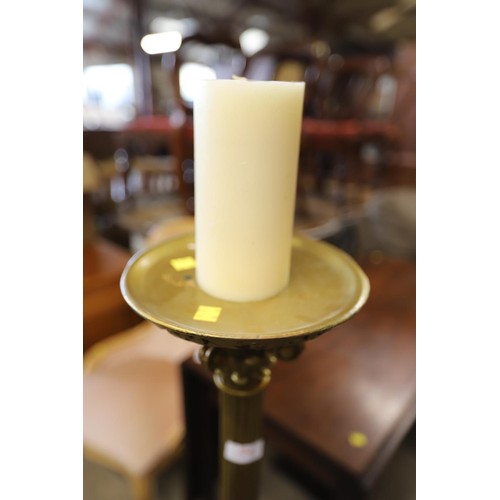 556 - Gilt corinthian column candle stand