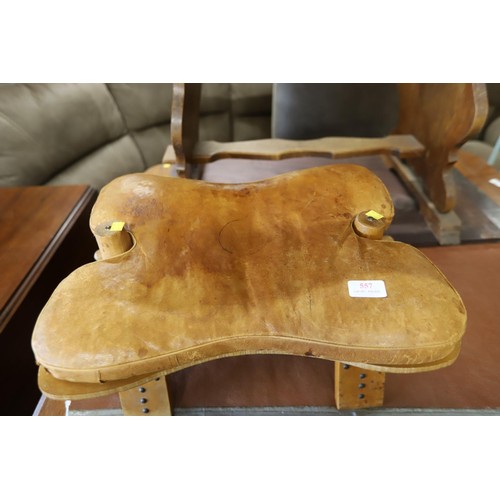 557 - Leather camel stool