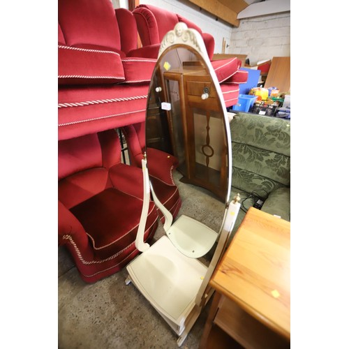 595 - Red 2x 2-seater sofa & 2 chairs suite