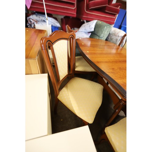 598 - John E Coyle Ltd 7ft oval dining table (cherry colour) and 6 chairs