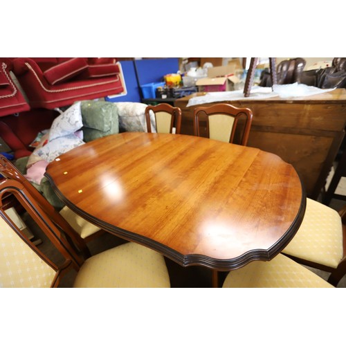 598 - John E Coyle Ltd 7ft oval dining table (cherry colour) and 6 chairs