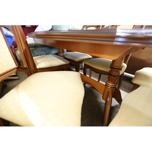 598 - John E Coyle Ltd 7ft oval dining table (cherry colour) and 6 chairs