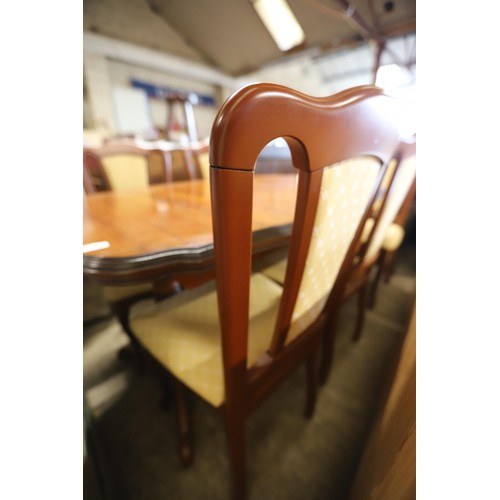 598 - John E Coyle Ltd 7ft oval dining table (cherry colour) and 6 chairs