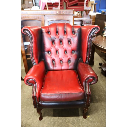 604 - Chesterfield style button back armchair ( af)