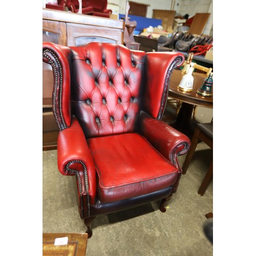 604 - Chesterfield style button back armchair ( af)