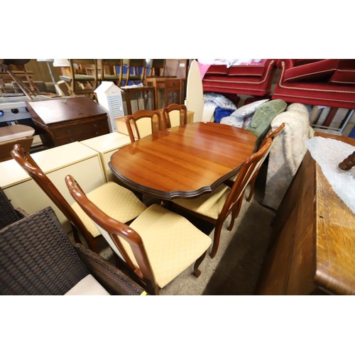 598 - John E Coyle Ltd 7ft oval dining table (cherry colour) and 6 chairs