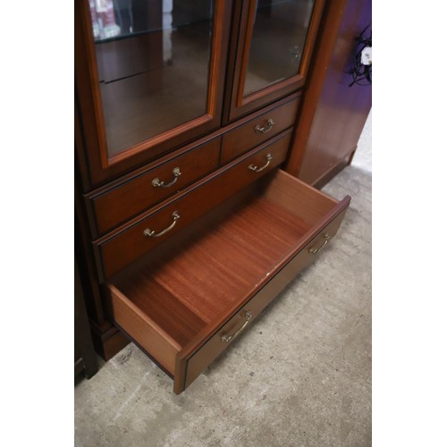 617 - John E Coyle Ltd cherry colour display cabinet with drawer