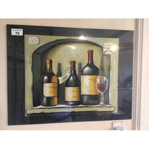 72 - Large print of wine bottles