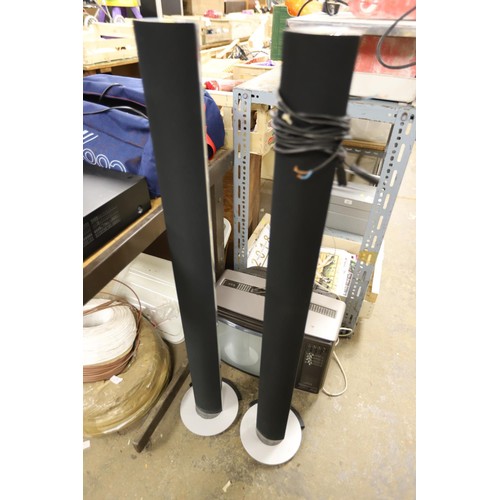 87 - Bang & Olufsen tall speakers x2 - to be rewired & tested by a qualified electrician