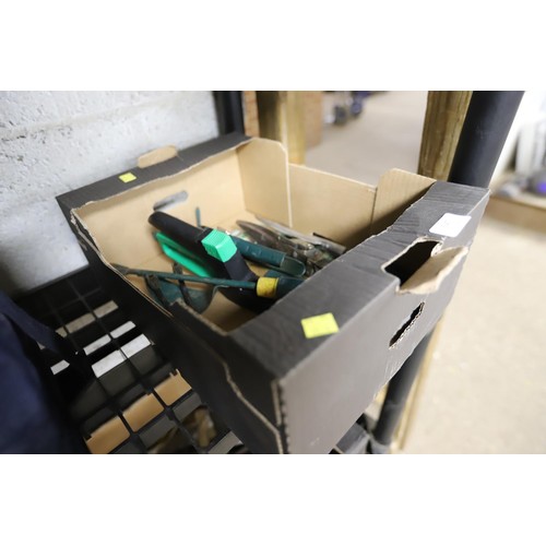 147 - Box of garden hand tools