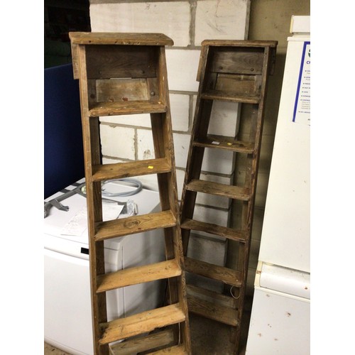 104 - 2 pairs of waxed steps from shop display in Norwich