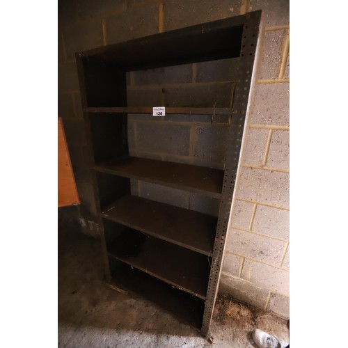 126 - 5 x metal shelf unit