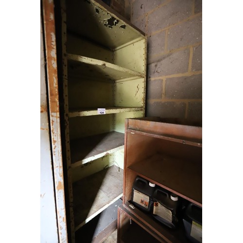 124 - 6  metal shelf unit