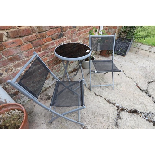 84 - Small outside patio table and two chairs