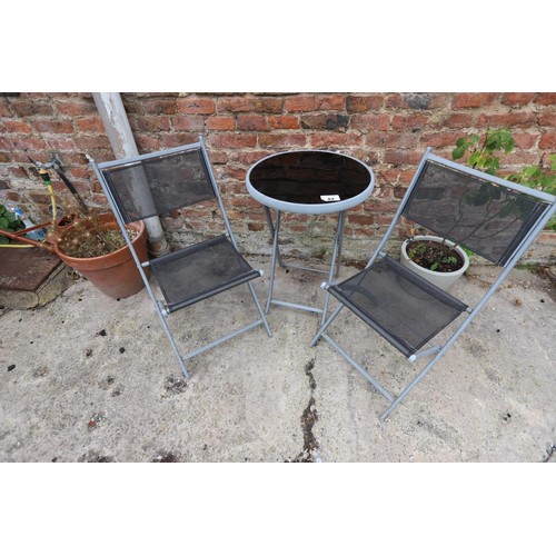 84 - Small outside patio table and two chairs