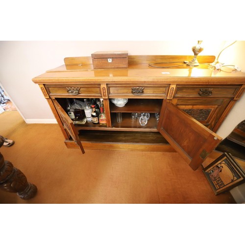 66 - Edwardian sideboard with three cupboards and three short drawers af - 56  cm wide by 84 cm high by 1... 