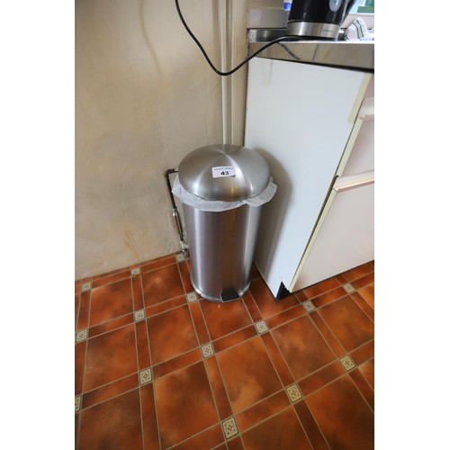 43 - Stainless steel pedal bin