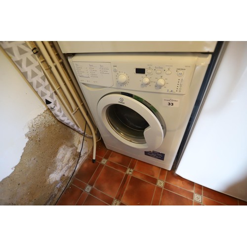 33 - 7kg indesit washing machine - to be installed and tested by a qualified electrician