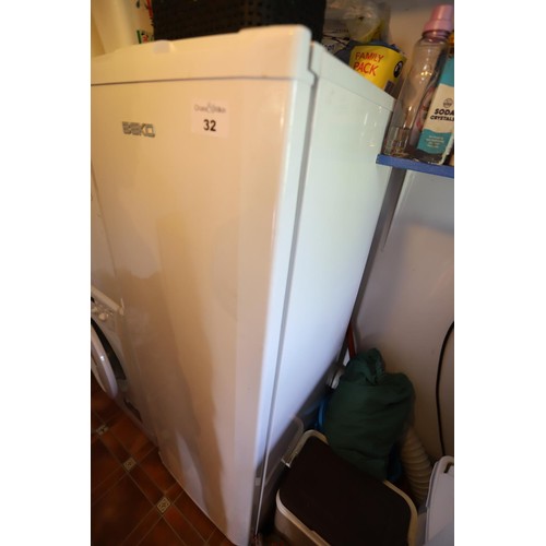 32 - Beko  upright freezer with five draws- to be tested and rewired & installed by a qualified electrici... 