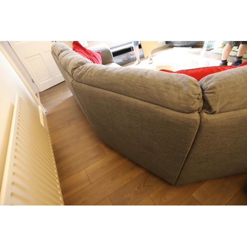 18 - IKEA corner sofa grey with two red cushions