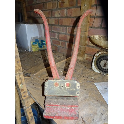 78 - Antique universal belt lacer machine ( Note : This item is not at Myrtle House Farm : To arrange vie... 