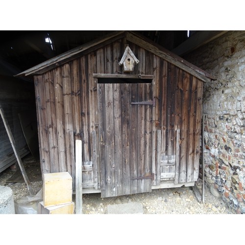 508 - Vintage chicken hut (shed) on 4 cast iron wheels with pop holes ( Note : This item is not at Myrtle ... 