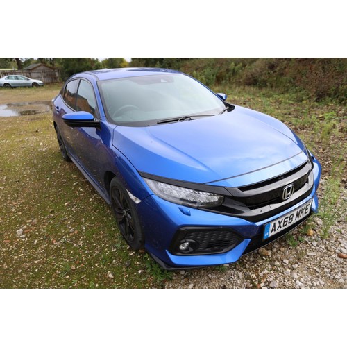 1 - Honda Civic Vtech Sport, petrol, 1.5, blue 16,400 miles- MOT until 12th August 2025 V5 in Office -Mo... 