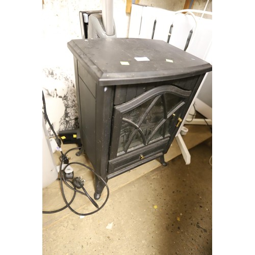 164 - Wood burner effect electric fire - warranted until 12 noon Tuesday following the above sale