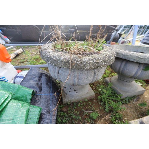 47 - 2 round cement planters